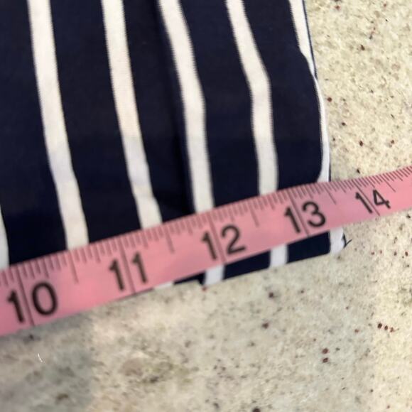 Revolve LA Made Womens Large Button Up Top Blue Stripe Nautical Cruise Wear NWT - Picture 7 of 8